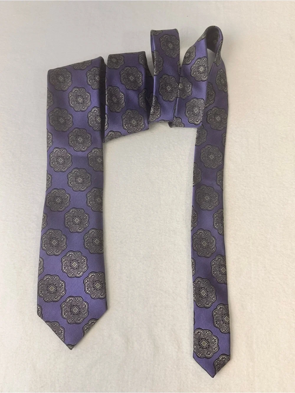 Purple Floral Medallion Men's Tie